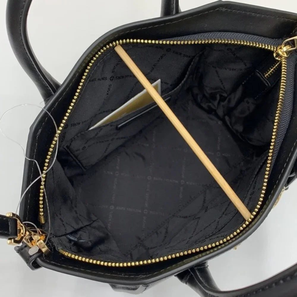 Michael Kors Avril Small Leather Top-Zip Satchel Black color